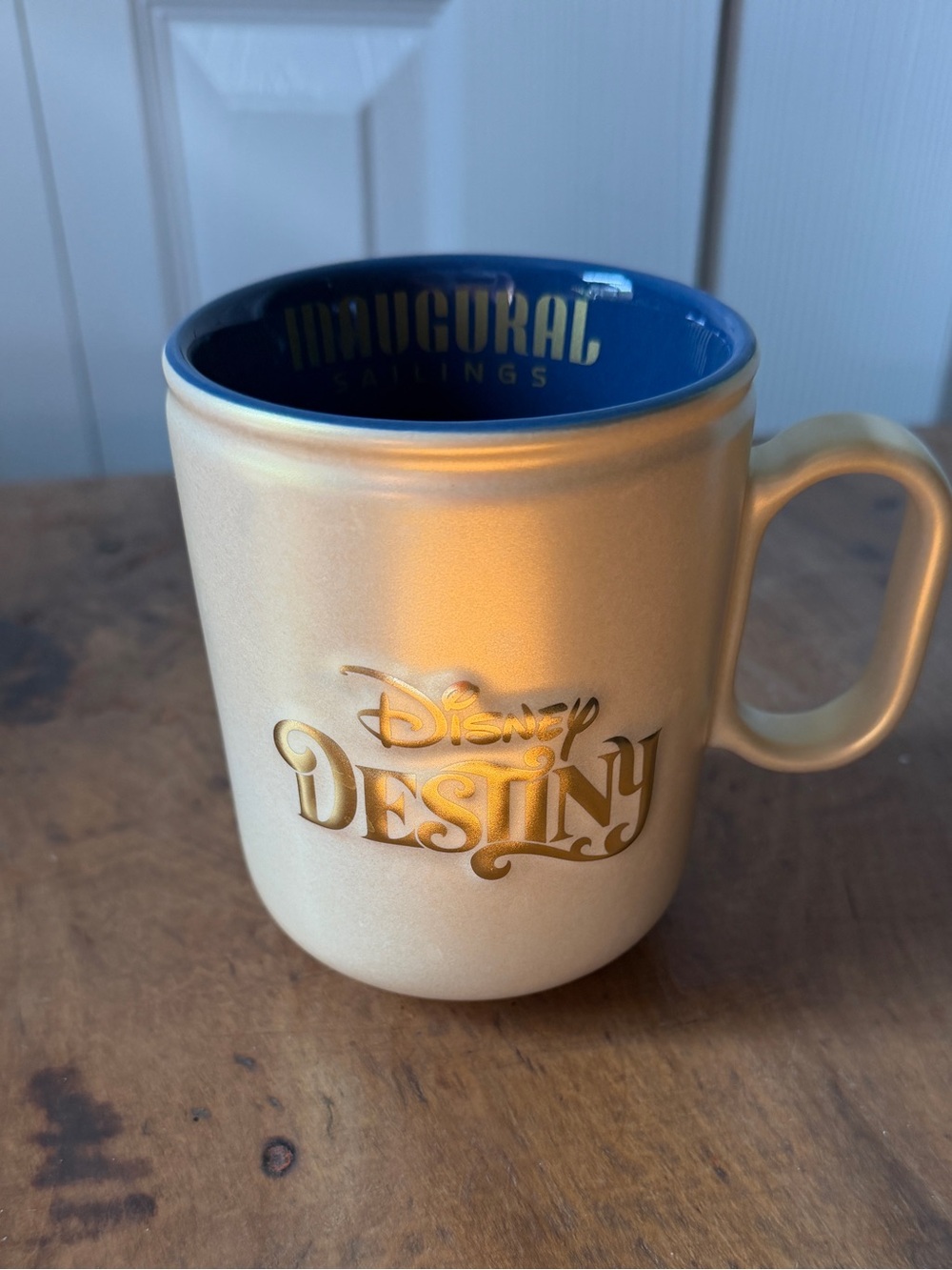 Disney Destiny Gold Mug with Blue Interior